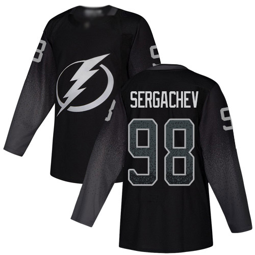 Adidas Tampa Bay Lightning 98 Mikhail Sergachev Black Alternate Authentic Youth Stitched NHL Jersey